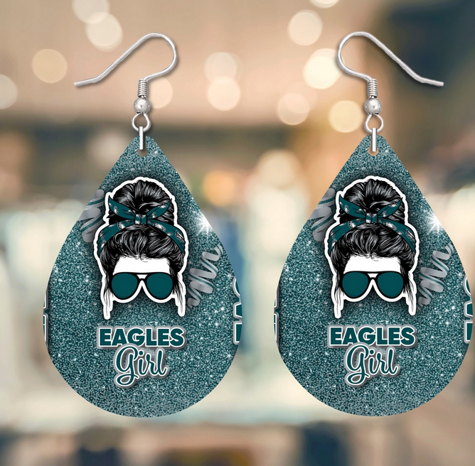 Eagles Girl Tear Drop Earrings