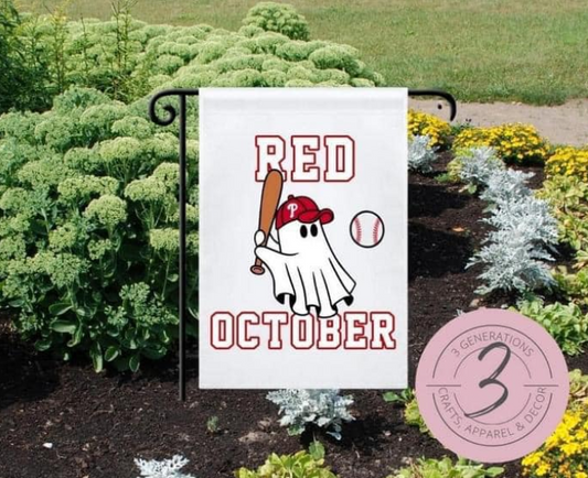 Red October Ghost Garden Flag