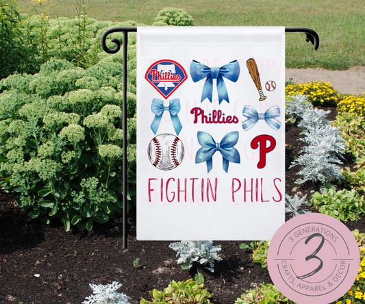 Phillies Blue Coquette Garden Flag