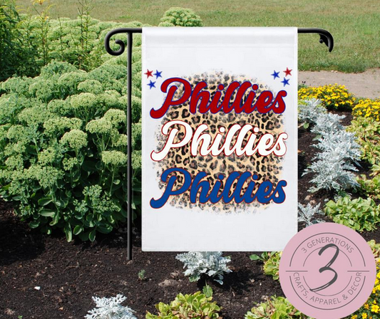 Phillies Leopard Garden Flag