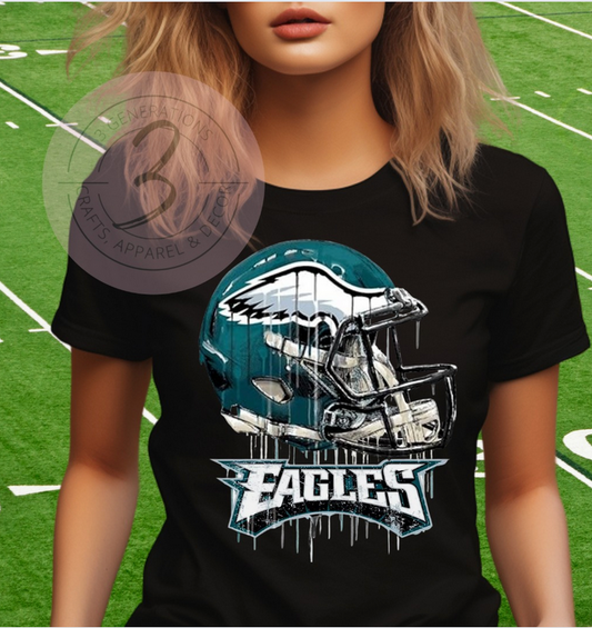 Eagles Distressed Helmet Graphic Tee