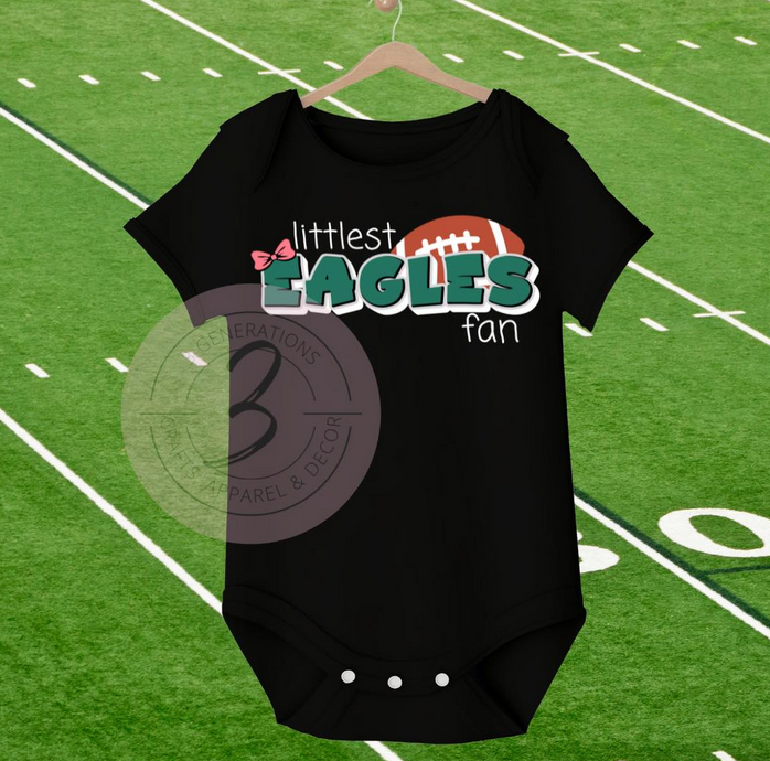 Littlest and Cutest Eagles fans Graphic Tee (multiple designs)