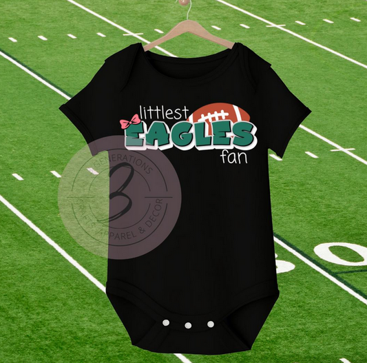 Littlest and Cutest Eagles fans Graphic Tee (multiple designs)