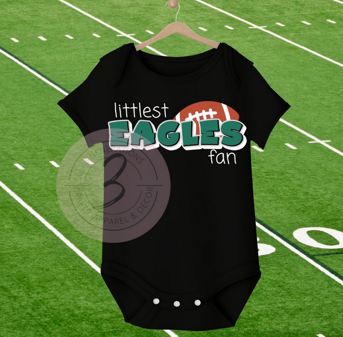 Littlest and Cutest Eagles fans Graphic Tee (multiple designs)