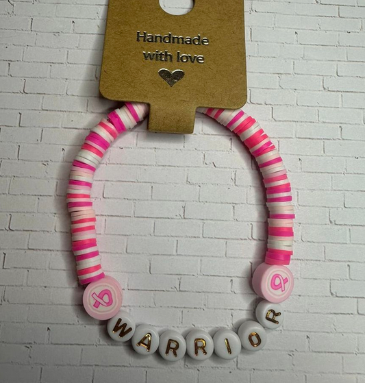 Warrior Pink Clay Beads Bracelet