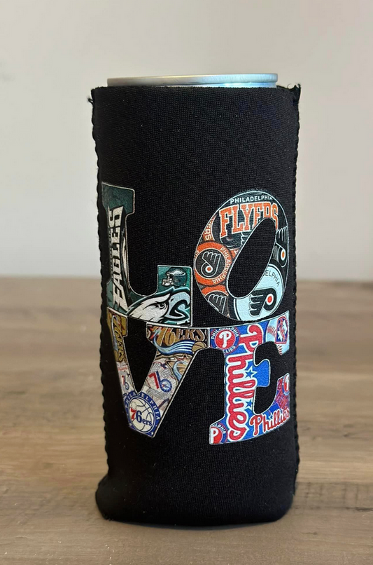 Philly Team Love Slim Can Drink Coozie
