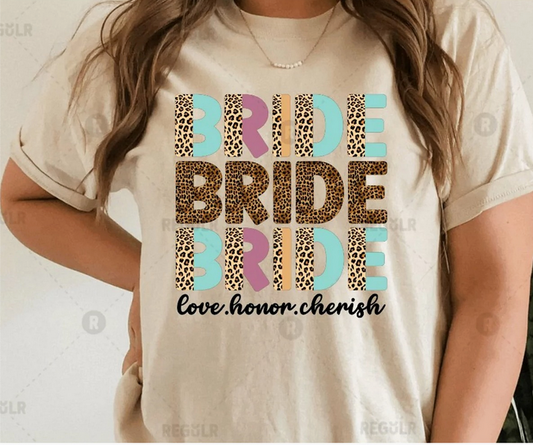 Bride Leopard Letter Graphic Tee