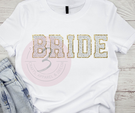 Bride Faux Chenille Letters Graphic Tee