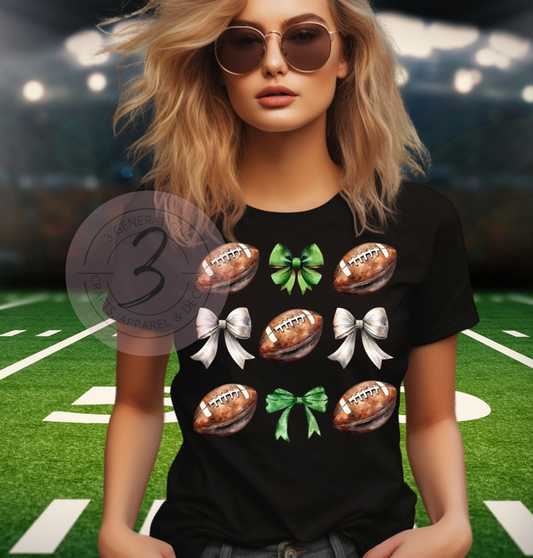 Footbal Coquette Graphic Tee (mulitple colors)