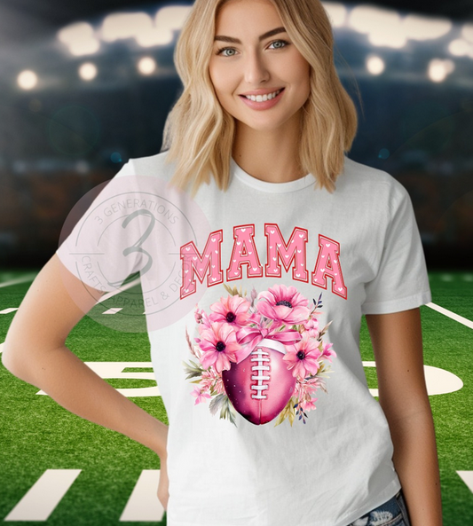 Football Floral Mama Graphic Tee