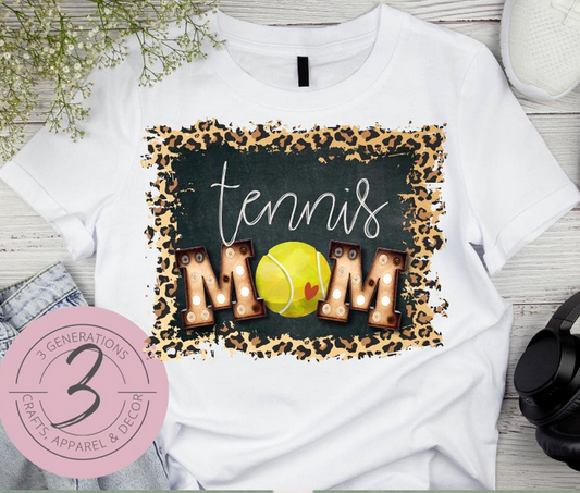 Tennis Mom Leopard Graphic Tee