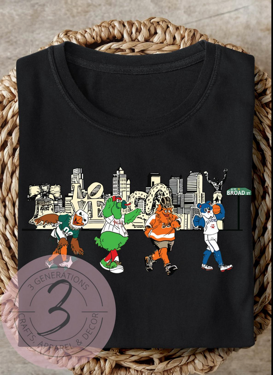 Philly Sports Mascots Love Graphic Tee