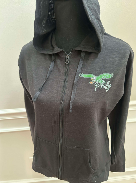 Eagles Lightweight Women's Slub Full Zip Hoodie